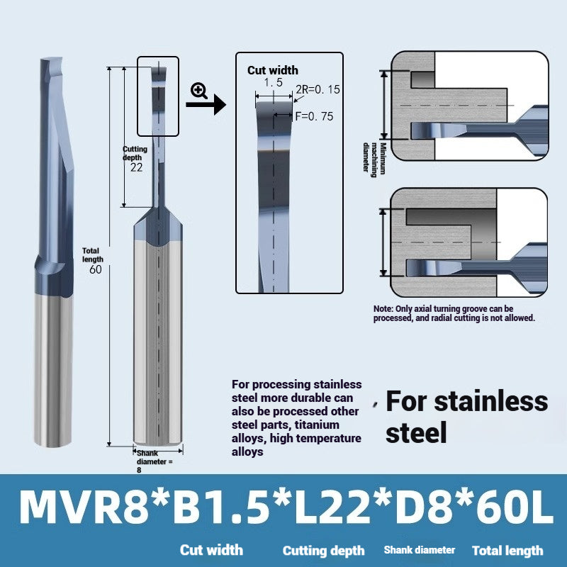 1139-MVR tungsten steel alloy large depth of cut groove cutter stainless steel, copper and aluminum with small hole coating boring cutter anti-vibration face groove cutter Shandong Denso Pricision Tools Co.,Ltd.